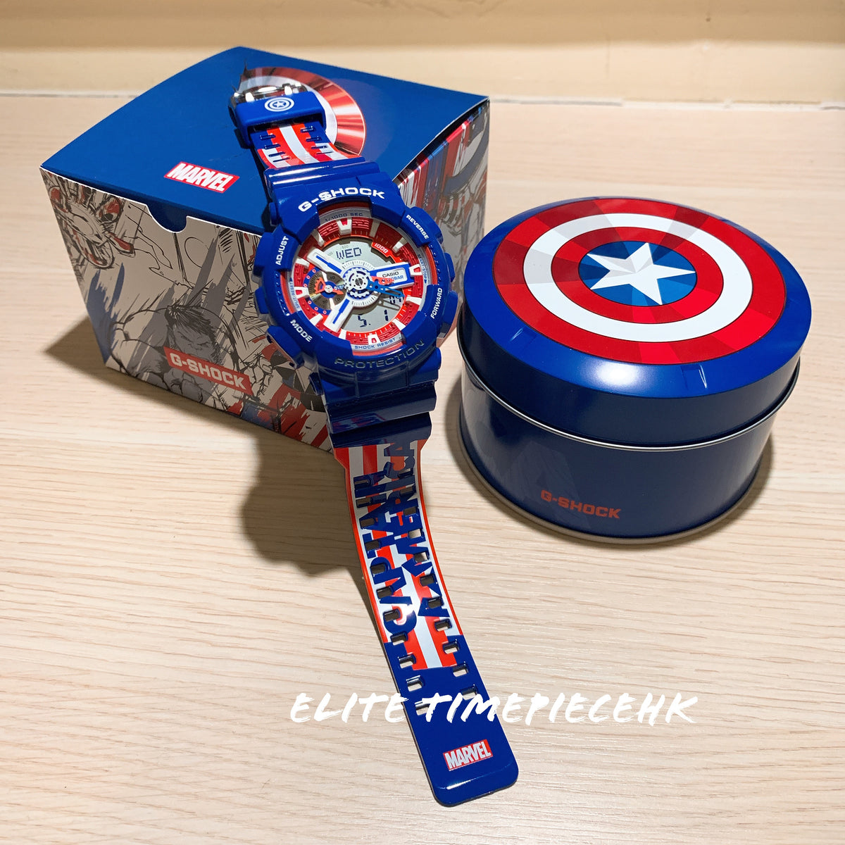 Casio G SHOCK x AVENGERS ENDGAME GA 110CAPTAIN ELITE TIMEPIECEHK HONG KONG