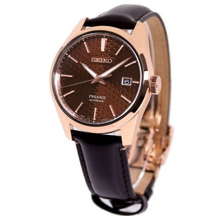 seiko presage rose gold automatic