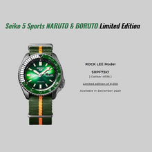 Load image into Gallery viewer, Seiko 2020 x "NARUTO & BORUTO" ROCK LEE Seiko 5 Sport Limited Edition SRPF73K1