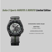 Load image into Gallery viewer, Seiko 2020 x "NARUTO & BORUTO" SHIKAMARU NARA Seiko 5 Sport Limited Edition SRPF75K1