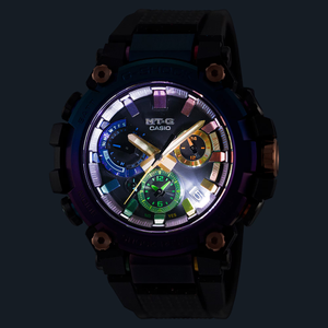 Casio G Shock 2024 Metal Twisted G Shock MTG GALAXY Carbon & Steel Bezel and Rainbow IP MTG-B3000DN