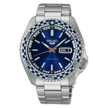 Load image into Gallery viewer, SEIKO 5 Sports 2024 Retro Colour Collection &quot;Petrol Blue Checker Flag&quot; Special Edition Caliber 4R36 SRPK65K1