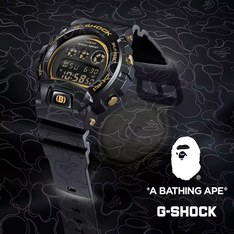 Casio Bape Watch Casio G-Shock X BAPE X Kid Cudi DW-6900 45mm In Resin