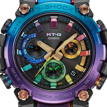 Load image into Gallery viewer, Casio G Shock 2024 Metal Twisted G Shock MTG GALAXY Carbon &amp; Steel Bezel and Rainbow IP MTG-B3000DN