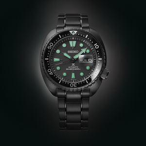 Seiko PROSPEX 2024 BLACK Series "‘Night Vision Turtle Diver" Caliber 4R36 Antomatic Watch SRPK43K1