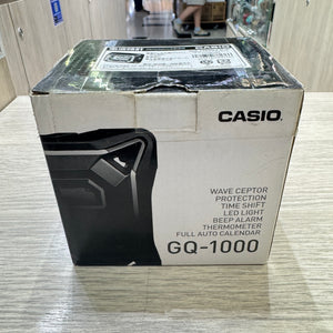Casio G SHOCK Style Muscle Alarm Clock with Thermometer LED Light & Wave Ceptor GQ-1000J