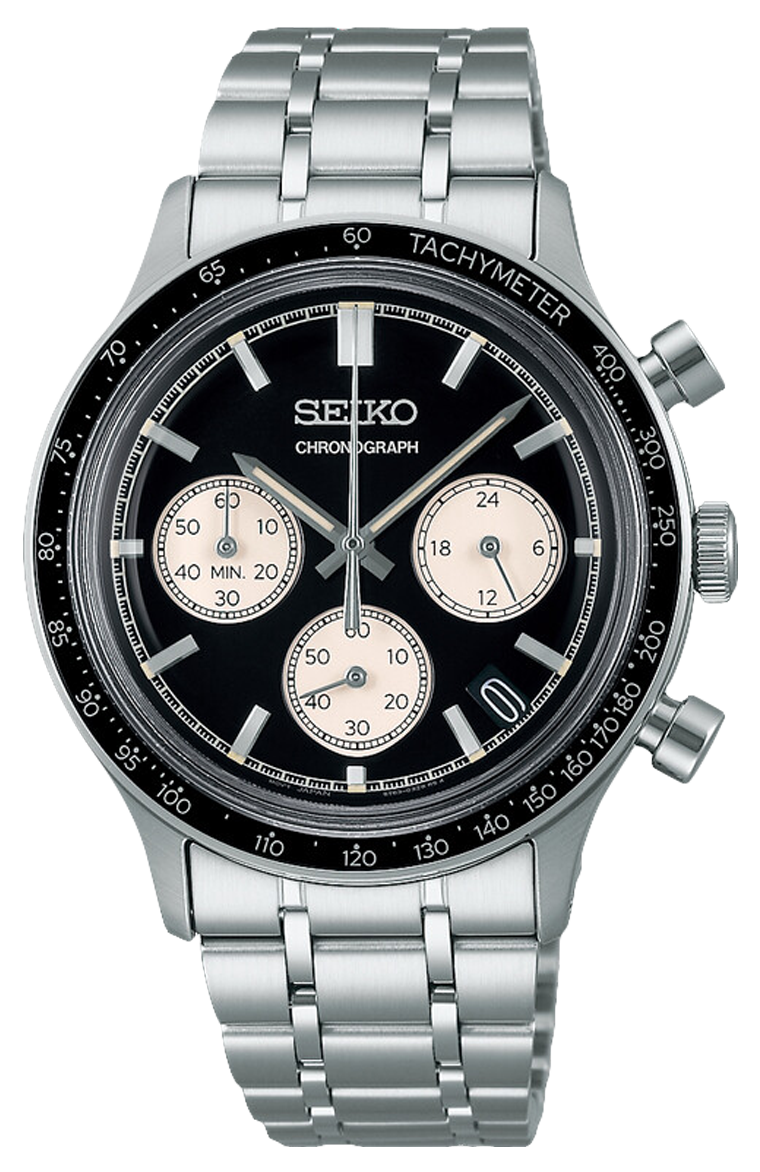 Seiko 2025 Sports Quartz Chronograph Collection Black Dial Caliber 8T63 SSB479P1