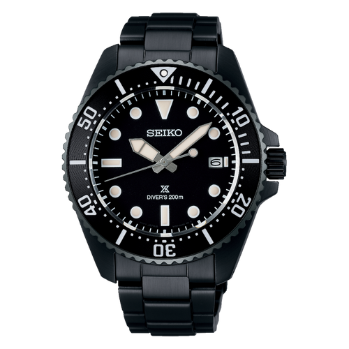 Seiko PROSPEX 2024 Solar Diver’s in All Black Style Caliber V157 SNE599P1