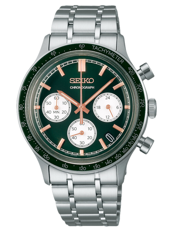 Seiko 2025 Sports Quartz Chronograph Collection Green Dial Caliber 8T63 SSB481P1