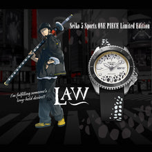 Load image into Gallery viewer, Seiko 5 Sports 2021 x &quot;ONE PIECE&quot; &quot;TRAFALGAR D. WATER LAW&quot; Limited Edition Caliber 4R36 SRPH63K1