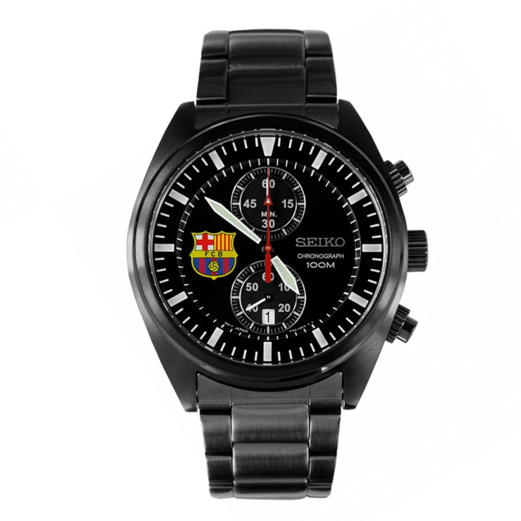 SEIKO クロノグラフ 腕時計 バルセロナ エンブレムが際立つ精悍なスタイルのスポーツウオッチFC