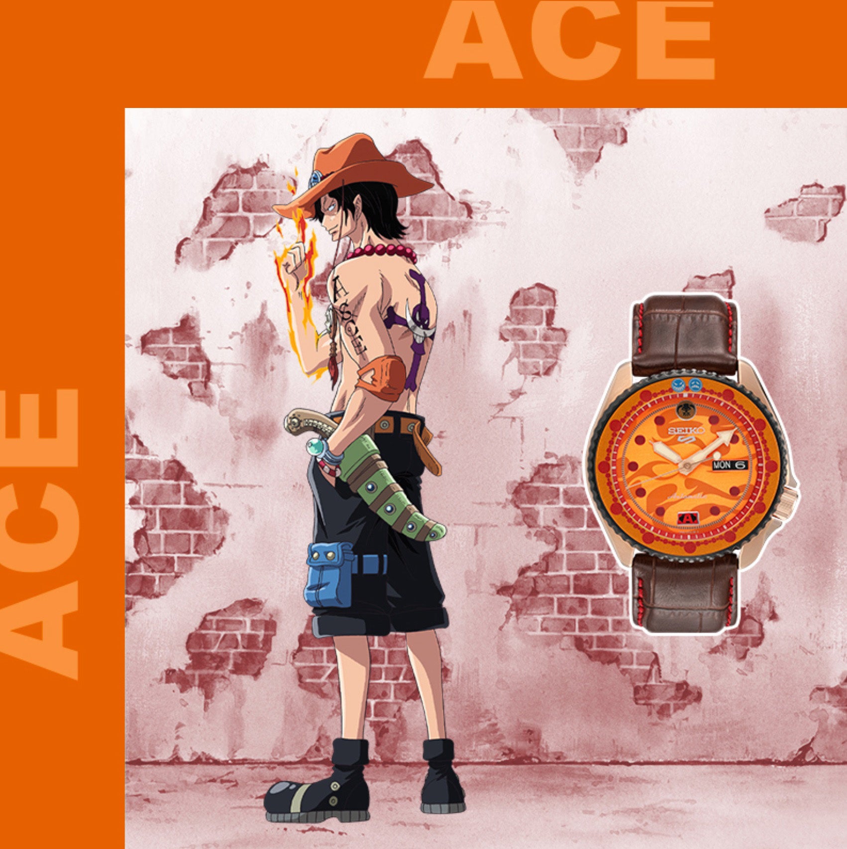 ONE PIECE 腕時計 PORTGAS D. ACE ほぼ未使用 Seiko 2021 x 