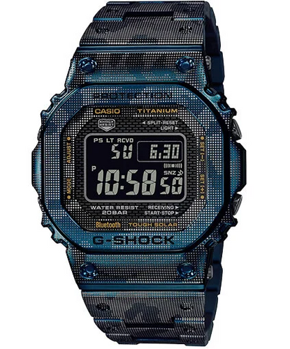 Casio G SHOCK 2020 GMW Titanium Series with Blue IP Camouflage GMW-B5000TCF-2