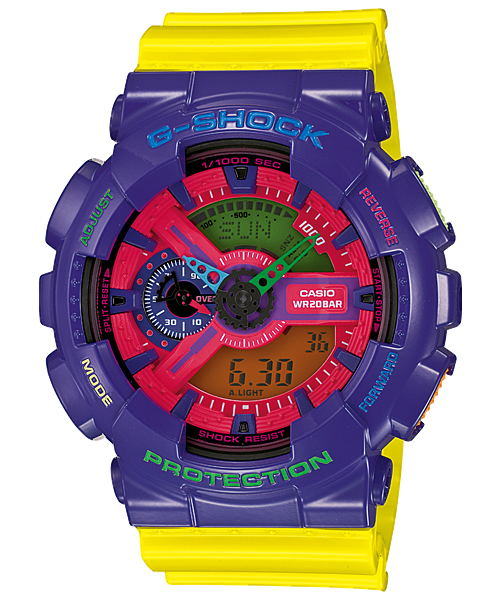 G shock sale purple yellow