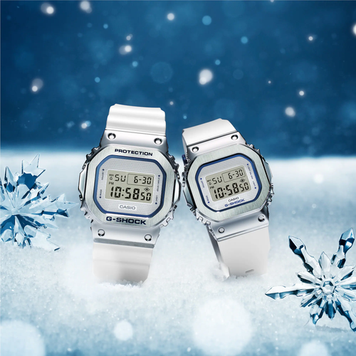 Casio G SHOCK 2022 WHITE CHRISTMAS SEASONAL PAIR COLLECTION GM-5600LC & GM-S5600LC