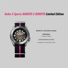 Load image into Gallery viewer, Seiko 2020 x &quot;NARUTO &amp; BORUTO&quot; BORUTO UZUMAKI Seiko 5 Sport Limited Edition SRPF65K1