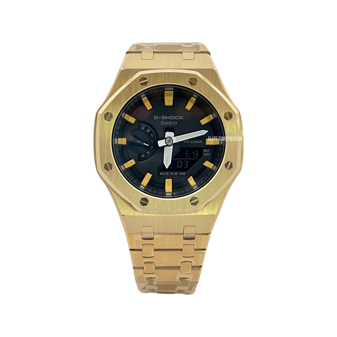 Casio G SHOCK 2022 Royal Casioak Custom GA-2100 Gold Metal Armor ...