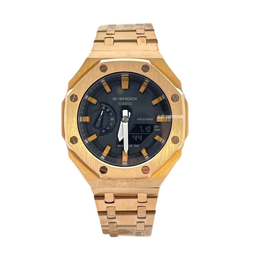 Casio G SHOCK 2022 Royal Casioak Custom GA-2100 Rosegold Metal Armor